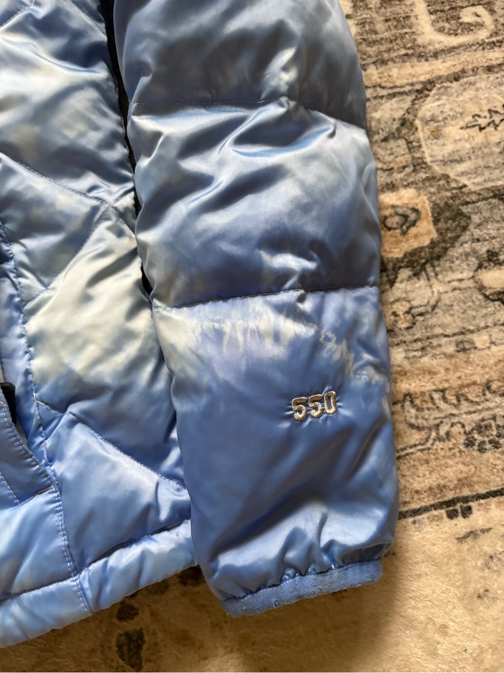 The north face 550 women’s puffer goose down coat jacket size L clouds sky blue - Picture 3 of 16